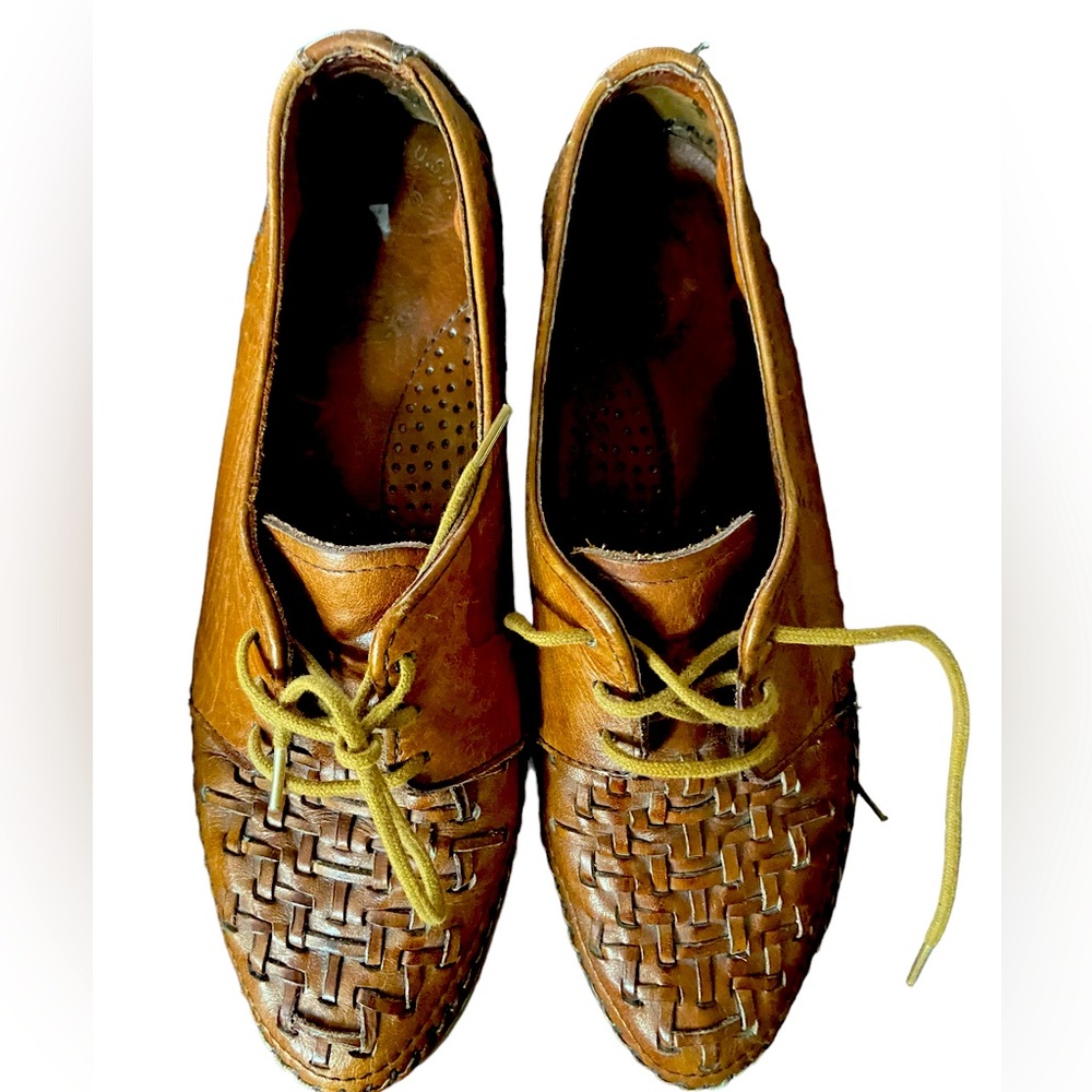 Leather mesh loafers size 7